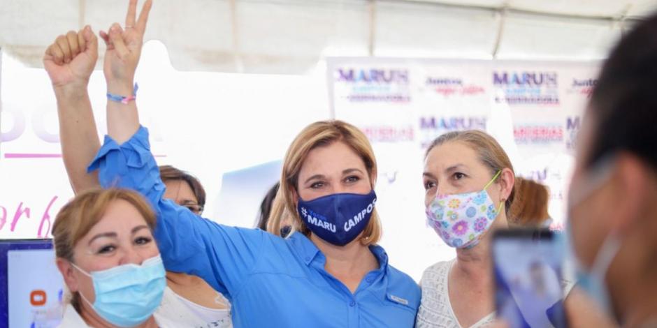 Maru Campos, candidata a la gubernatura por la coalición "Nos Une Chihuahua".