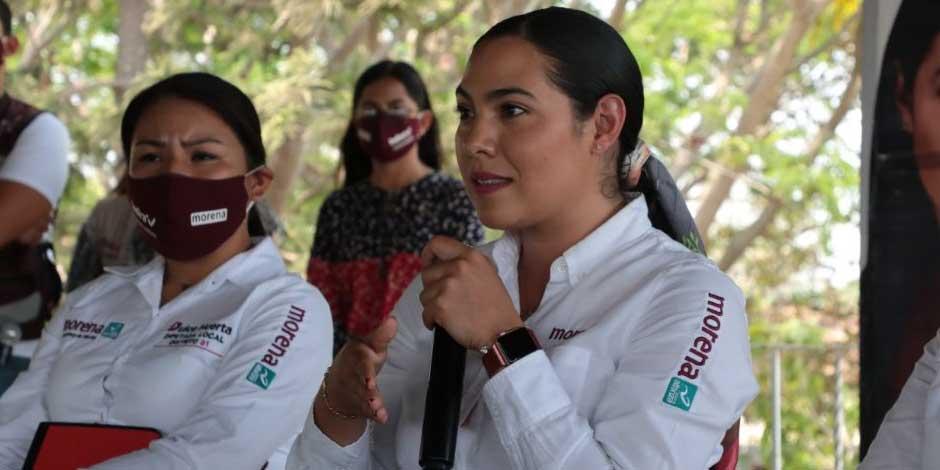 La candidata de Morena-Nueva Alianza a Gobernadora, Indira Vizcaíno Silva