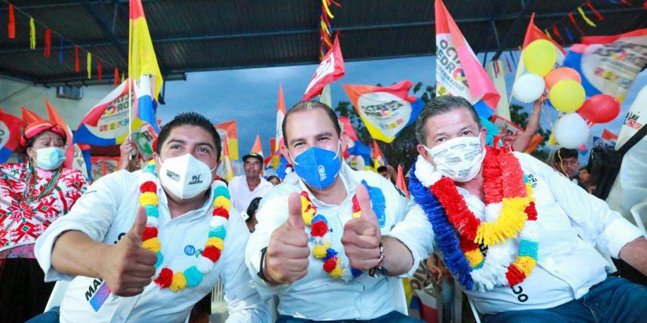 El dirigente nacional del PAN, Marko Cortés Mendoza, pidió a los habitantes de SLP evitar votar por un candidato que dice, se encuentra relacionado con el crimen organizado