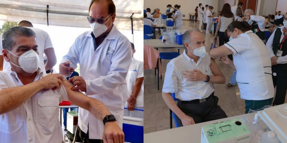 Gobernadores de Coahuila y San Luis Potosí se vacunan contra COVID-19 y dan mandan mensaje a la ciudadanía y al sector Salud respectivamente