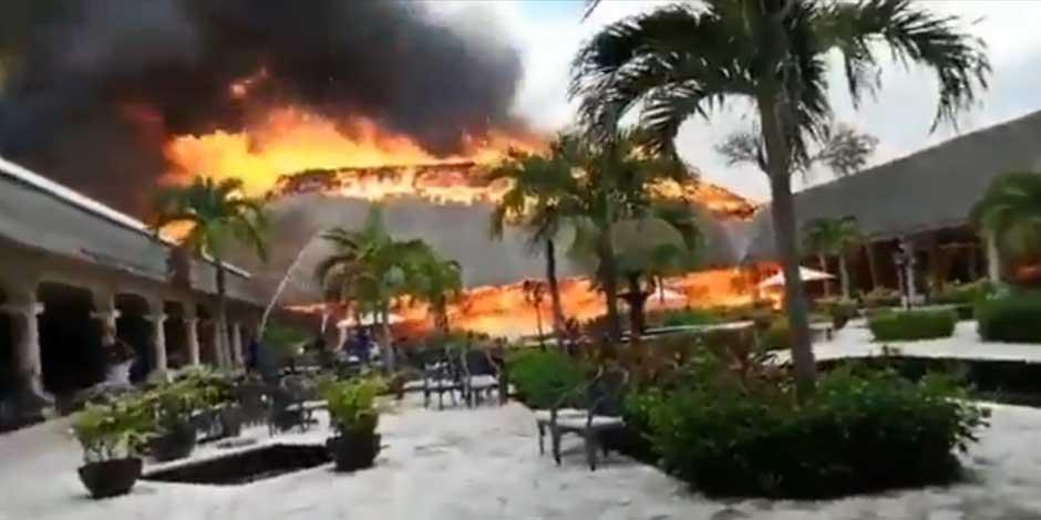 Incendio en el Hotel Grand Palladium, en la Riviera Maya