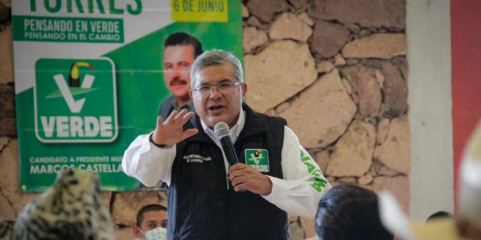 Juan Antonio Magaña de la Mora, candidato del Partido Verde Ecologista a la gubernatura de Michoacán.