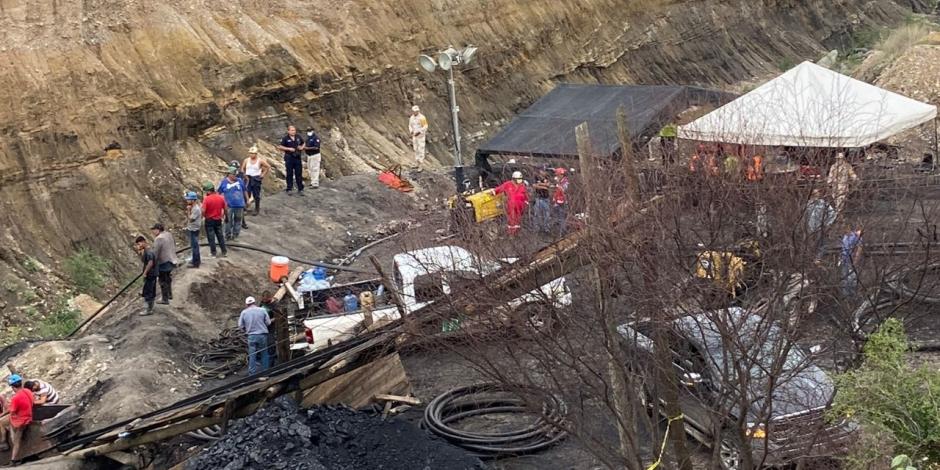 Revelan los nombres de los 7 trabajadores atrapados en una mina de carbón en Múzquiz, Coahuila.