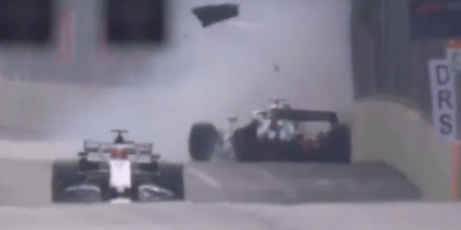 Lance Stroll protagonizó un brutal y aparatoso accidente en el GP de Azerbaiyán de la F1