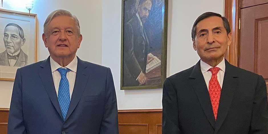 El Presidente, Andrés Manuel López Obrador y el recién nombrado secretario de Hacienda, Rogelio Ramírez de la O