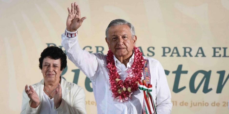 El Presidente Andrés Manuel López Obrador durante su visita en Oaxaca.