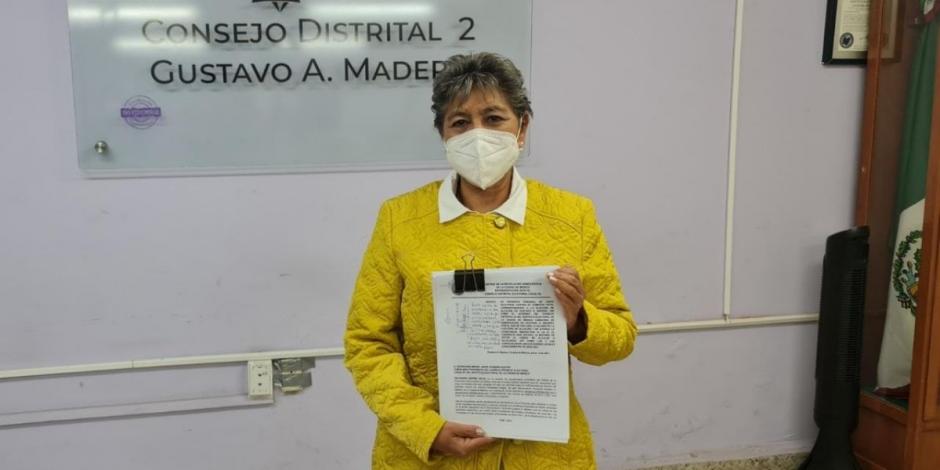 Carmen Pachecho, candidata de PAN-PRD-PRI a alcaldía Gustavo A,Madero, compartió a través de sus redes socialesla impugnación que presentó ante el Consejo distrital 2.