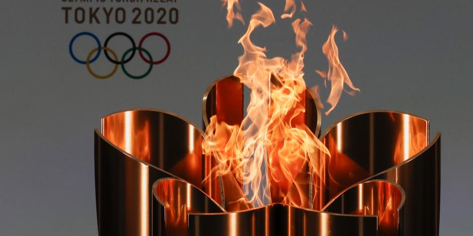 La antorcha de los Juegos Olímpicos de Tokio 2020.