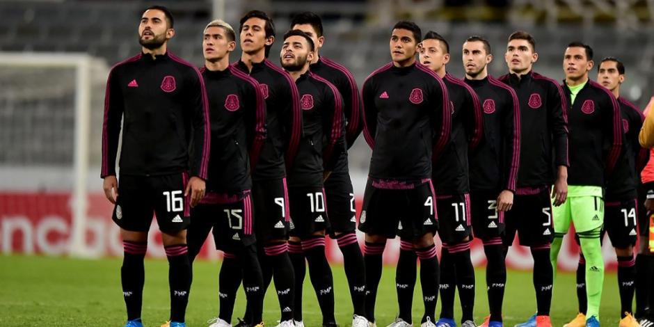 Jugadores de la Selección Mexicana Sub 23 previo a uno de sus partidos en el Preolímpico rumbo a Tokio en marzo pasado.