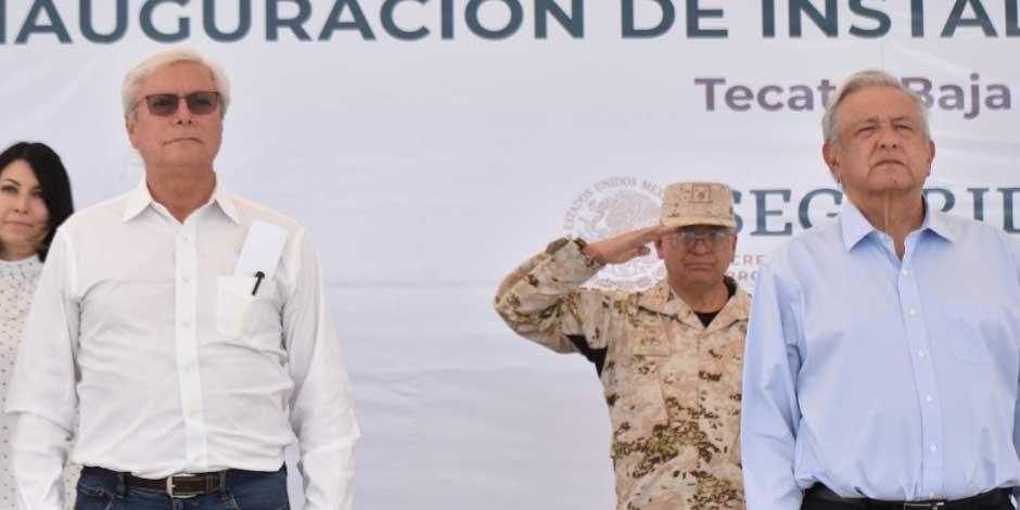 En la imagen, el Presidente de México, Andrés Manuel López Obrador y el gobernador de Baja California, Jaime Bonilla