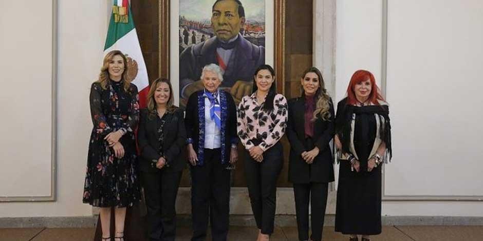 La secretaria de Gobernación, Olga Sánchez Cordero y las cinco próximas gobernadoras