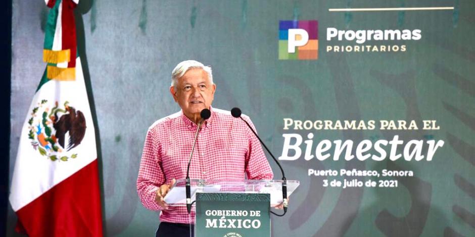 El presidente de México, Andrés Manuel López Obrador, en conferencia de prensa desde Sonora.