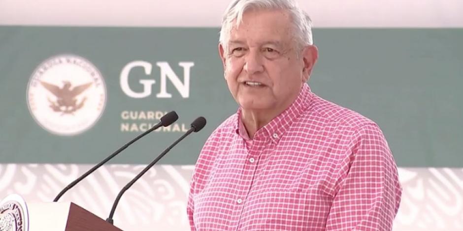 Andrés Manuel López Obrador aseveró que se garantiza la paz con instituciones de la Guardia Nacional