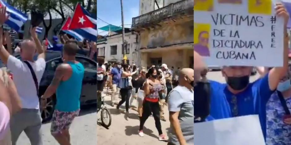 Esta tarde miles de ciudadanos en Cuba salieron a protestar en contra del régimen; piden fin a la dictadura.