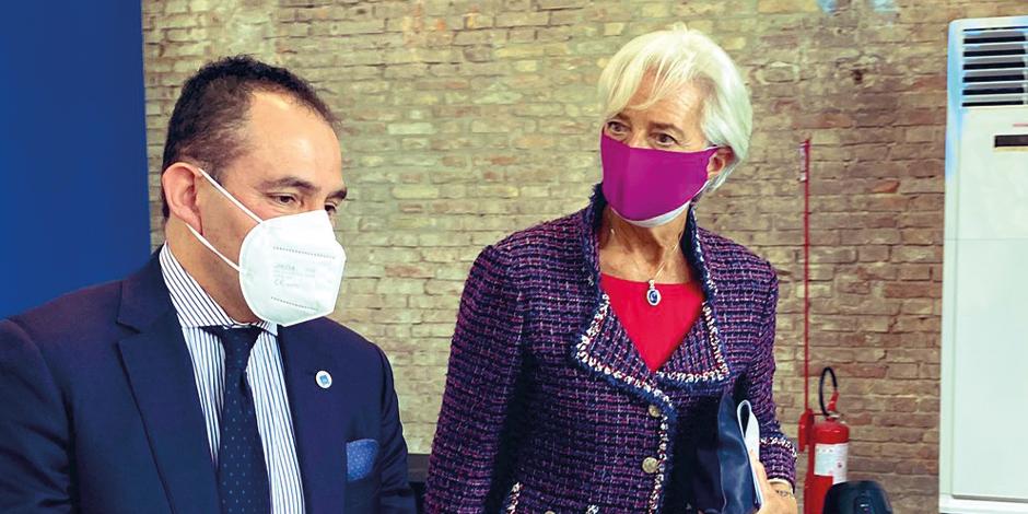 El secretario de Hacienda, Arturo Herrera compartió ponencia con Christine Lagarde, presidenta del Banco Central Europe, en el marco de las reuniones del G20, en Venecia, Italia.