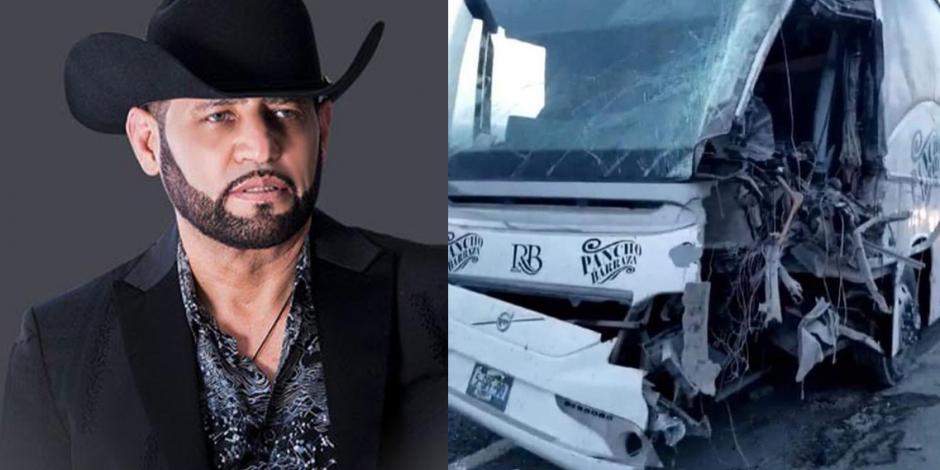 Pancho Barraza y sus músicos se accidentan en la carretera, su camión quedó destruido
