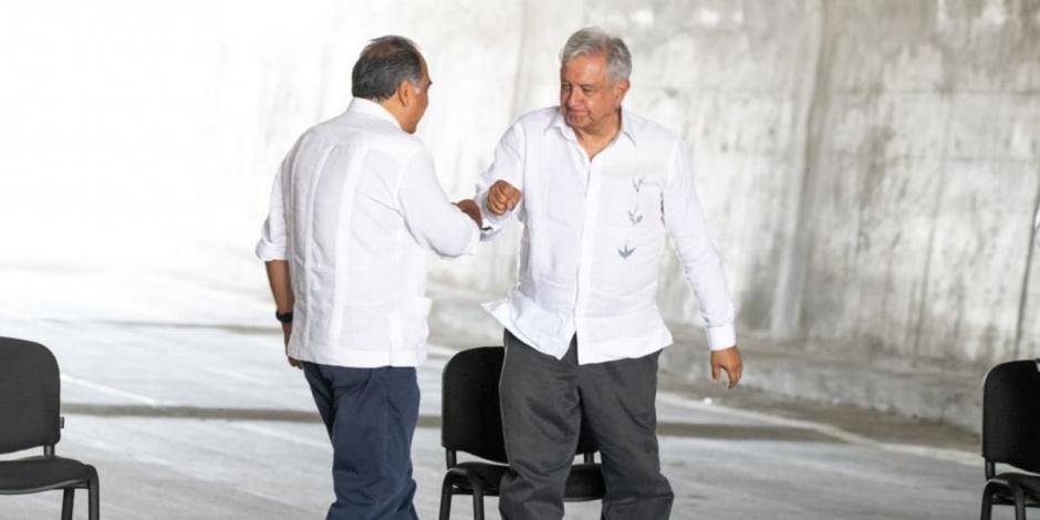 Durante su gira de trabajo por Guerrero, el Presidente Andrés Manuel López Obrador y el gobernador Héctor Astudillo recorrieron el libramiento Poniente de Acapulco.