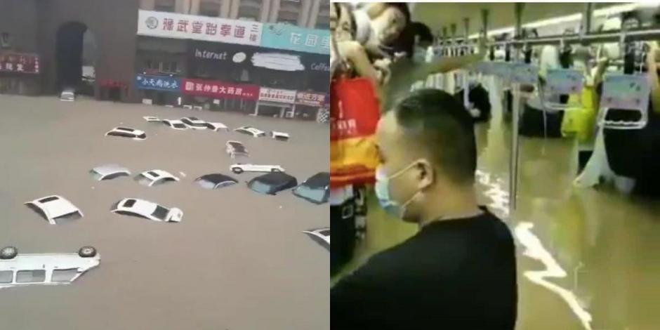 A través de redes sociales se compartieron videos de las afectaciones que dejaron las inundaciones en China.