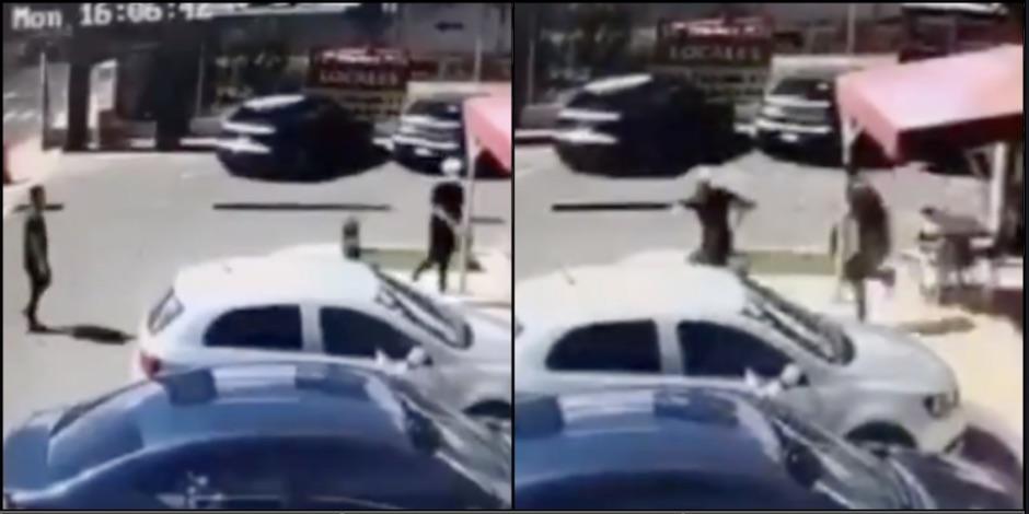 Hombre intenta robar en plaza comercial en Metepec. Foto: Especial