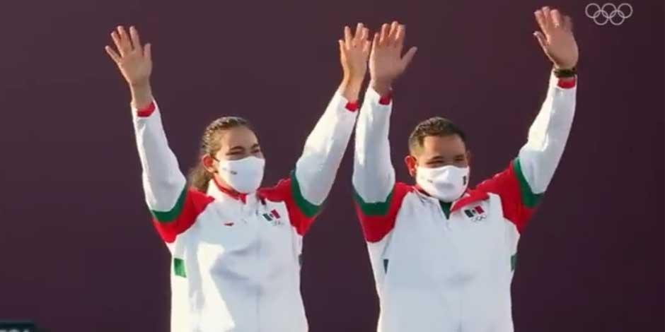 La secretaria de Gobernación, Olga Sánchez Cordero, felicitó a la pareja mexicana que obtuvo bronce en los Juegos Olímpicos de Tokyo 2020
