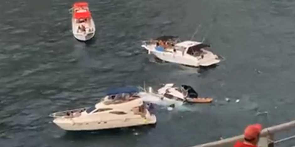 El hundimiento de una embarcación turística quedó grabado en video; testigos especulan sobre las causas del percance