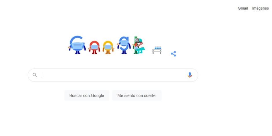 Google también destacó en su doodle las medidas sanitarias para prevenir los contagios de coronavirus, como el uso del cubrebocas y la vacunación COVID.