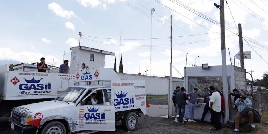 Vendedores de gas en Puebla se sumaron al paro nacional convocado ayer.
