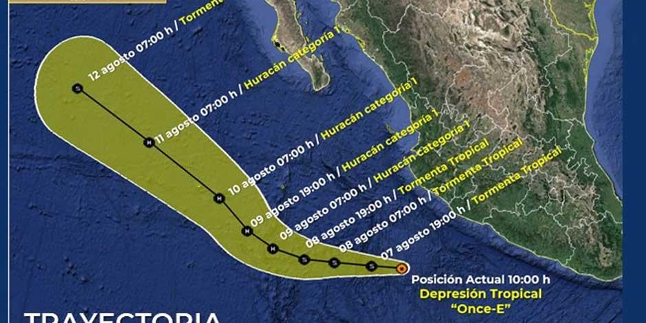 Conagua: Depresión Tropical Once-E se forma en el Pacífico