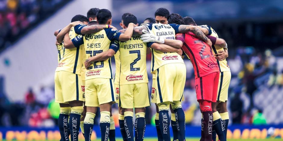 Jugadores del América previo a su partido contra el Puebla en la Jornada 3 de la Liga MX el pasado 7 de agosto.