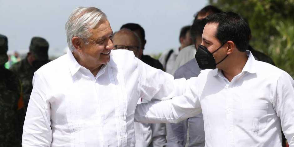 El gobernador, Mauricio Vila Dosal, sostuvo un encuentro esta mañana con el Presidente Andrés Manuel López Obrador para dar seguimiento a la construcción del tramo 3 Calkiní-Izamal del proyecto del Tren Maya,