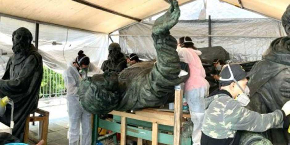 La Secretaría de Cultura del Gobierno de México y el Instituto Nacional de Antropología e Historia dieron a conocer que la escultura de Cristóbal Colón se encuentra en buen estado de conservación
