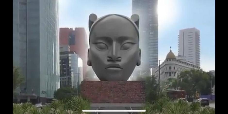 Tlali es una estatua inspirada en las cabezas colosales olmecas.