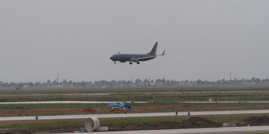 Se realizó un recorrido de prueba en las obras del Aeropuerto Internacional Felipe Angeles (AIFA) en Santa Lucía,