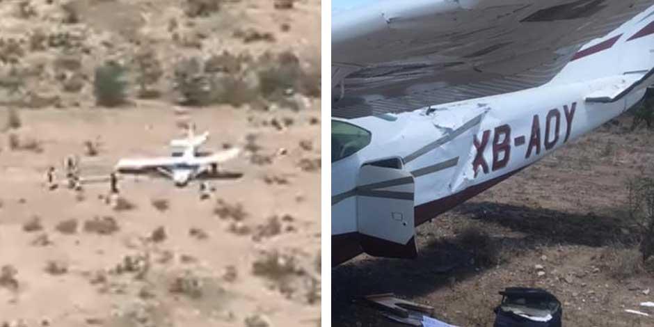 Avioneta aterriza de emergencia en Castaños, Coahuila; reportan 4 lesionados