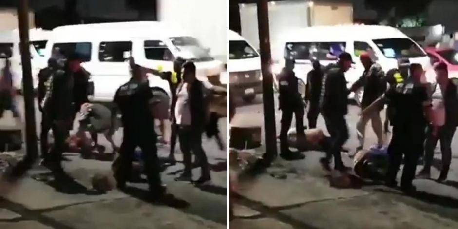 En redes sociales difundieron un video en donde los pasajeros golpean y desnudan a los supuestos ladrones.
