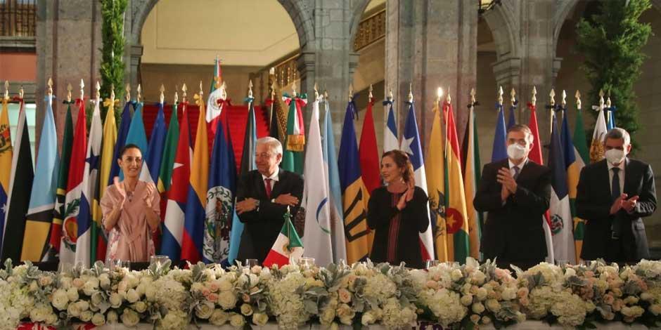 Previo a la cumbre Celac 2021, Andrés Manuel López Obrador ofreció una cena a presidentes de América Latina y el Caribe en Palacio Nacional