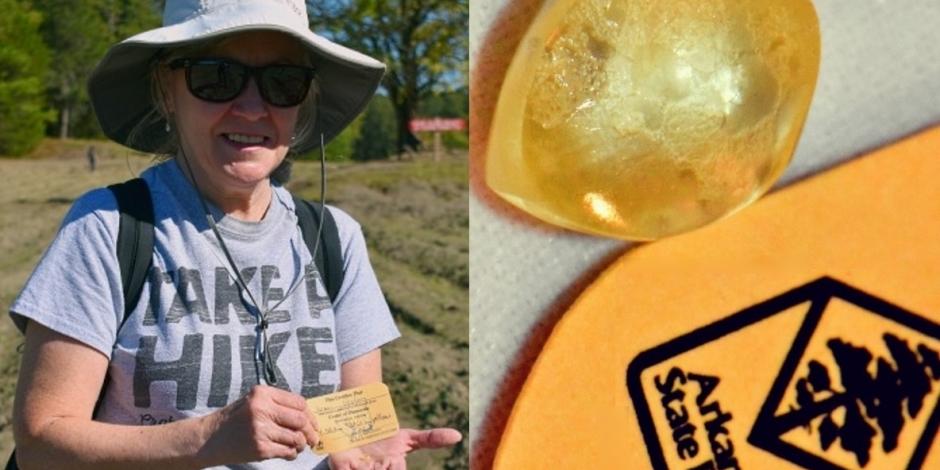 La mujer se encontró un diamante amarillo tras una hora de caminata
