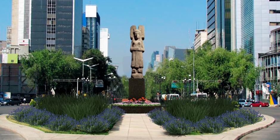 El Instituto Nacional de Antropología e Historia será el encargado de realizar la réplica de la escultura ‘La joven de Amajac’, misma que se colocará en la exglorieta de Colón