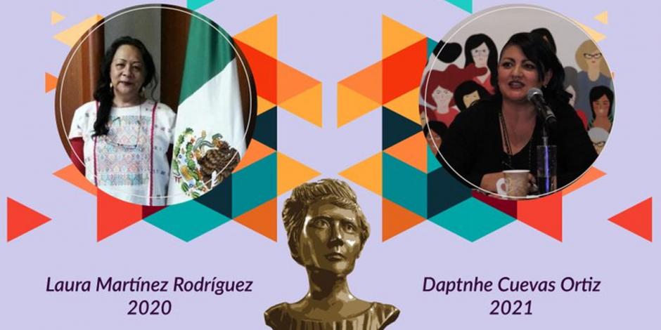 El Senado otorgará el reconocimiento Elvia Carrillo Puerto a Laura Martínez Rodríguez y a Daptnhe Cuevas Ortiz por su contribución en el empoderamiento de las mujeres.