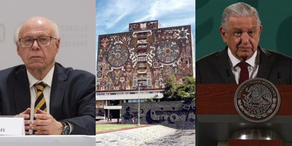 Narro Robles dijo que AMLO se equivoca al señalarlo como cabecilla de un grupo hegemónico en la UNAM.