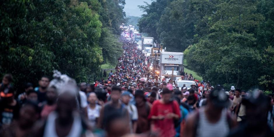 La caravana migrante arribó a la localidad de Ulapa, Chiapas a dos horas de Acacoyagua,