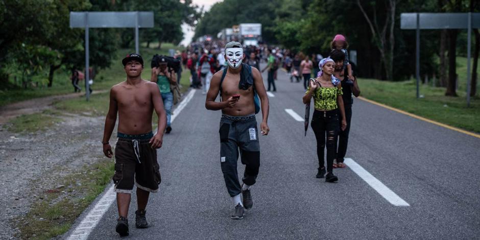 El recorrido de la caravana migrante hacia Mapastepec es más largo desde el inicio del éxodo el pasado 23 de octubre en Tapachula, Chiapas.