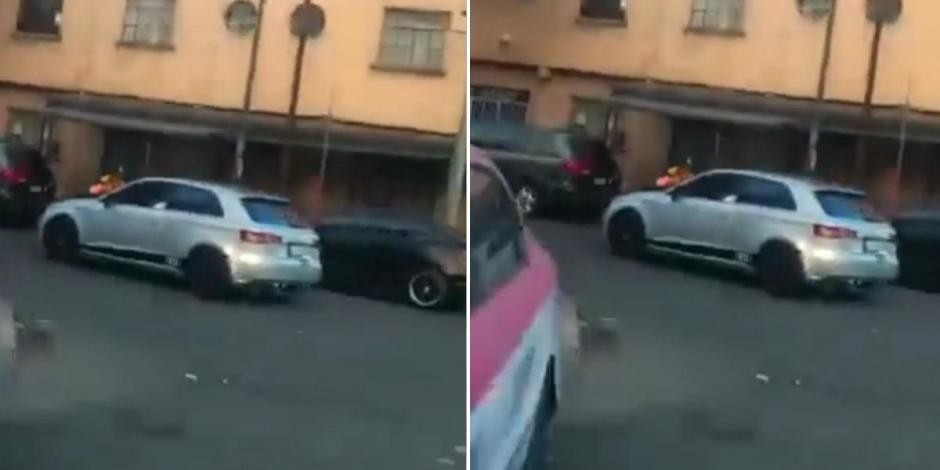 En redes sociales se difundió un video en donde se aprecia el momento en el que el policía es arrollado por un conductor en la alcaldía Venustiano Carranza. 