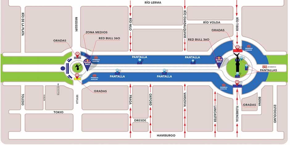 El Red Bull Show Run CDMX 2021 se llevará a cabo en Paseo de la Reforma, en el tramo del Ángel de la Independencia a La Diana Cazadora.