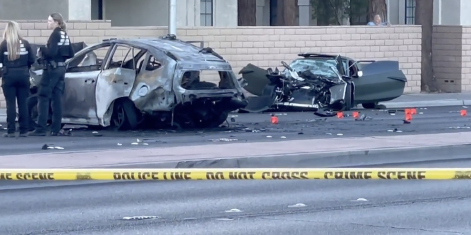 Así quedaron los vehículos después del choque de Henry Ruggs, jugador de Las Vegas Raiders de la NFL.