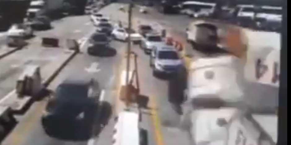Difunden el video del accidente registrado este sábado en la autopista México-Puebla