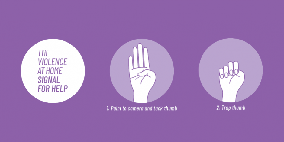 La señal es:  muestra primero la palma con el pulgar doblado hacia adentro y después se cierra el puño cubriendo el pulgar