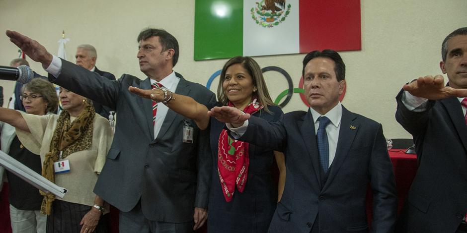 María José Alcalá, ayer, después de ganar las votaciones para ser la nueva titular del Comité Olímpico Mexicano.