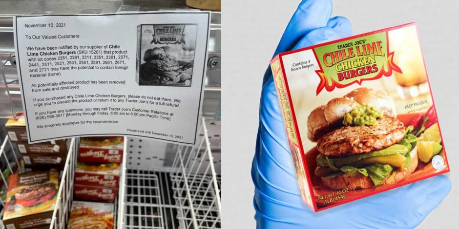 Clientes encontraron trozos de huesos en hamburguesas de pollo