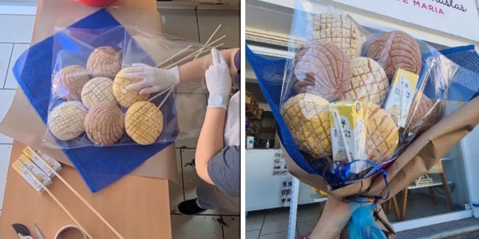 Viralizan en Instagram creativos ramos de conchas de dulce